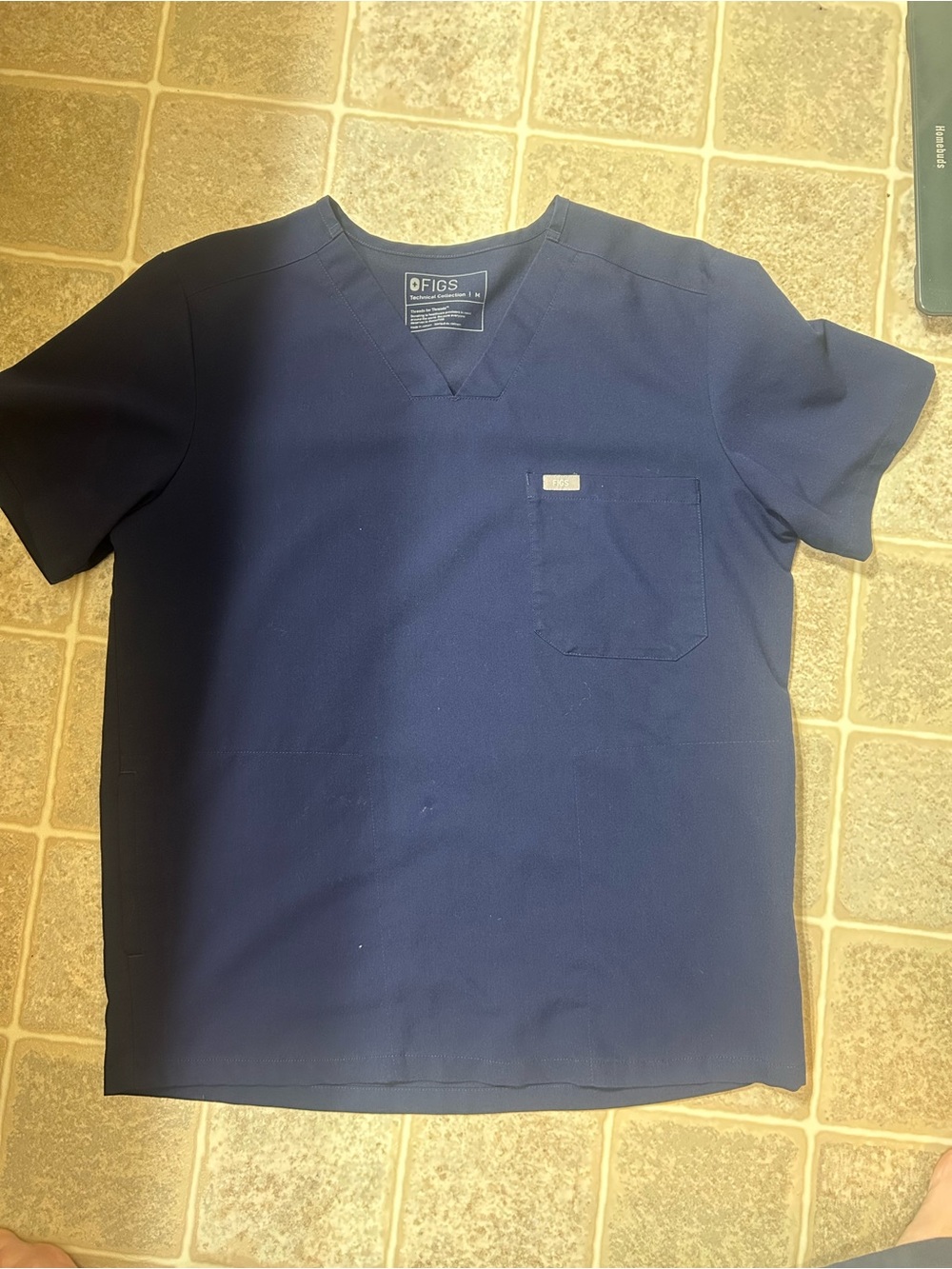 Figs womens Navy Short-Sleeve V-Neck Scrub Top